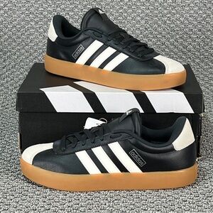 Adidas VL Court 3.0 Shoes Black White Gum Unisex Sneakers